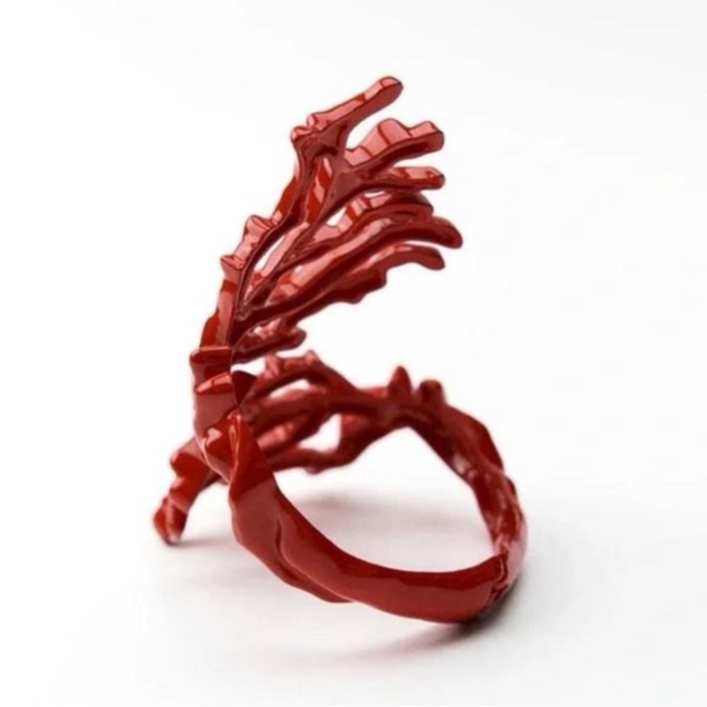 Zara Coral Effect Bracelet Cuff Wrap Around Red 4548/020 - Picture 2 of 9